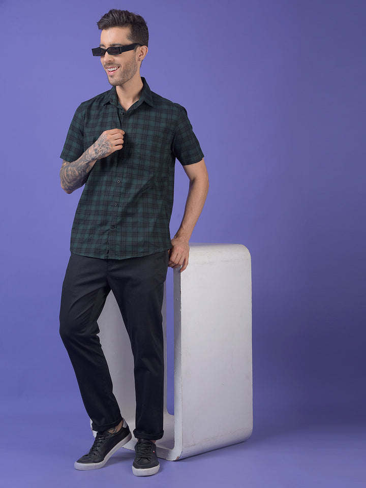 Green Checked 100% Cotton Shirt