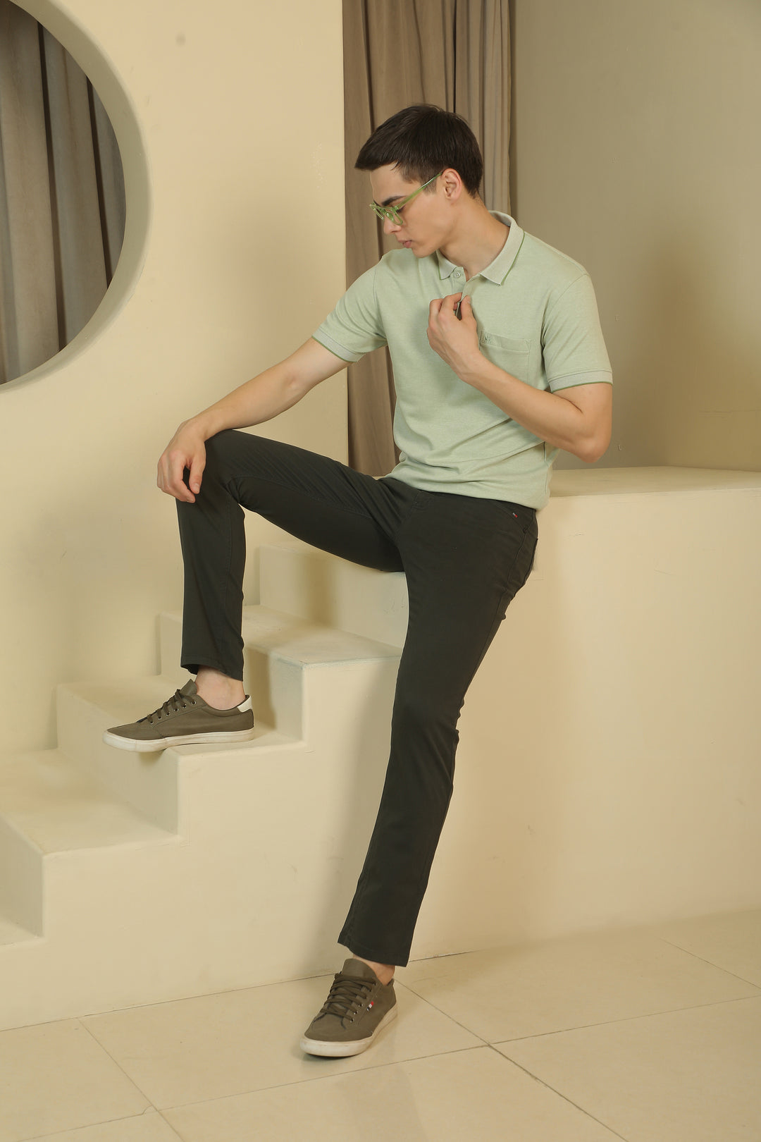 Green Polo Neck T-Shirt