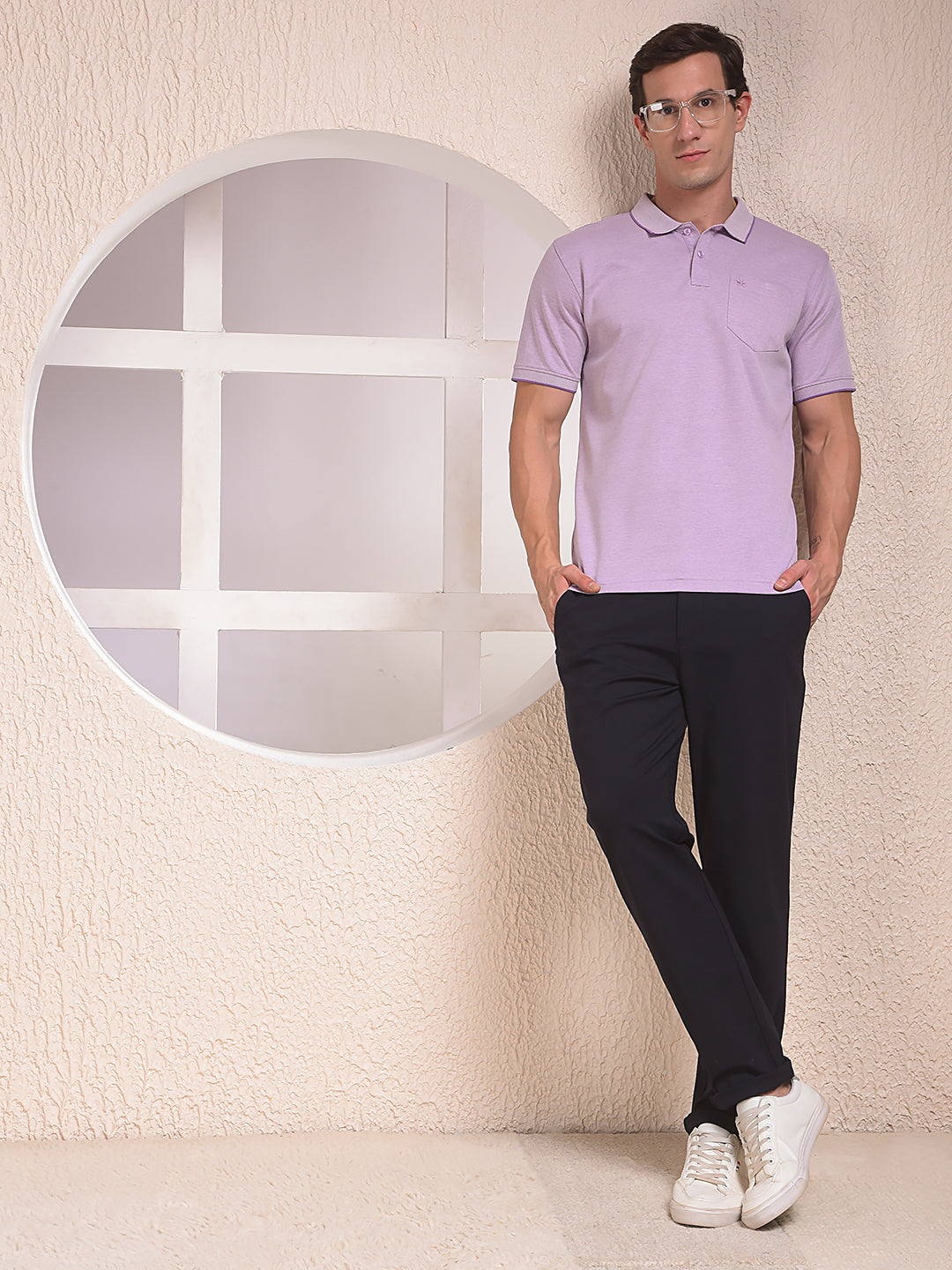 Purple Polo Neck T-Shirt