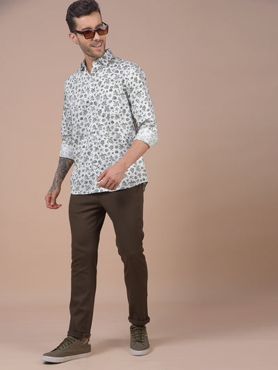 Green Printed 100% Cotton Shirt