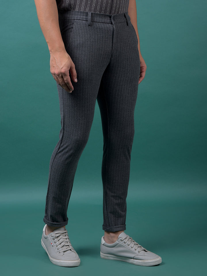 Black Vertical Stripes Trousers