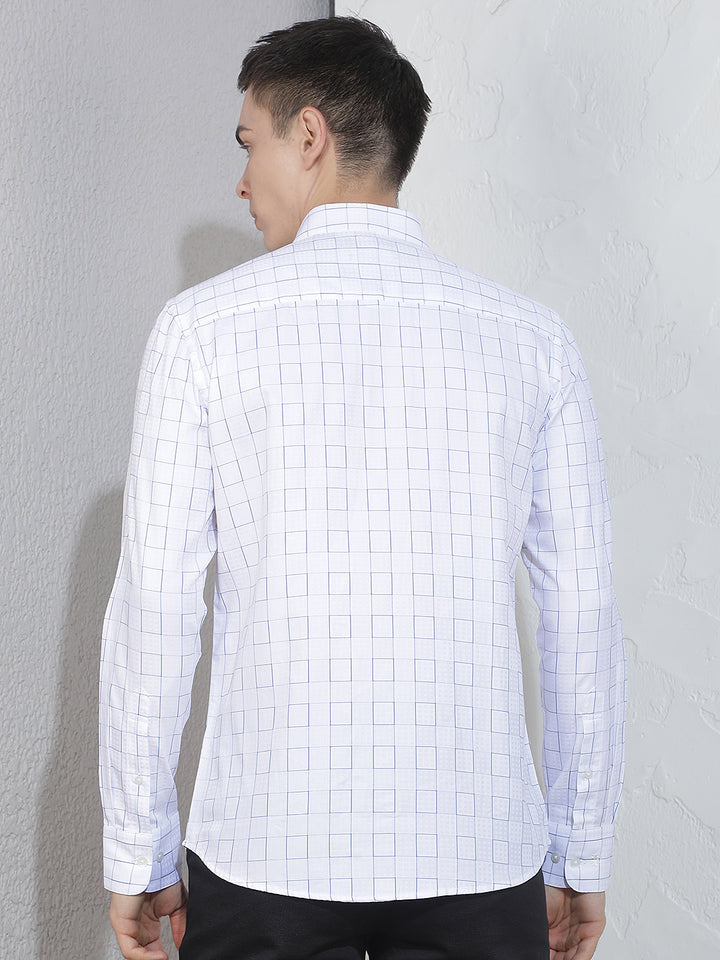 White Checked 100% Cotton Shirt