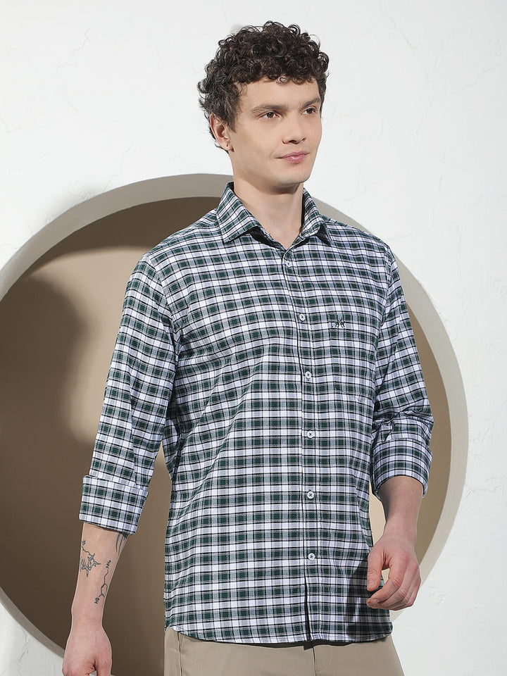 Green Checked 100% Cotton Shirt