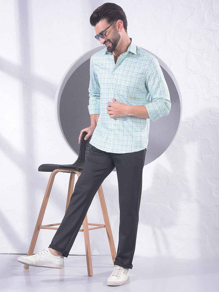 Green Checked 100% Cotton Shirt