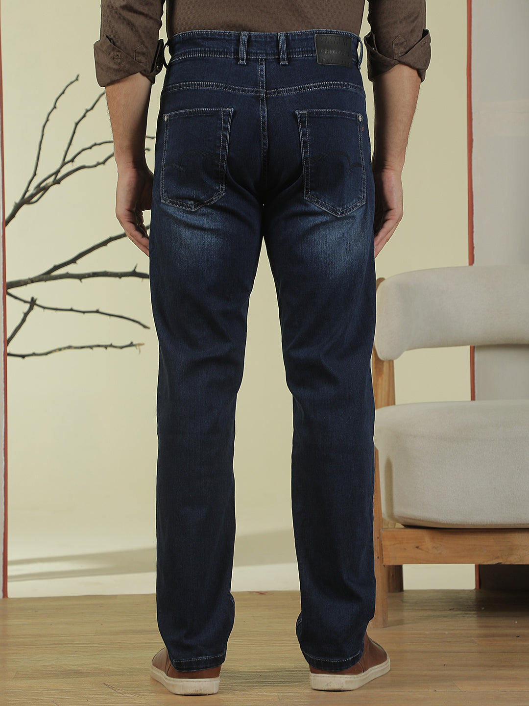 Blue Straight Stretchable Jeans