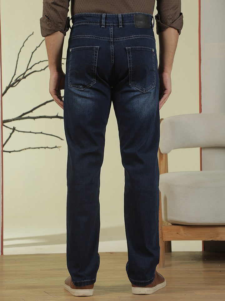 Blue Straight Stretchable Jeans