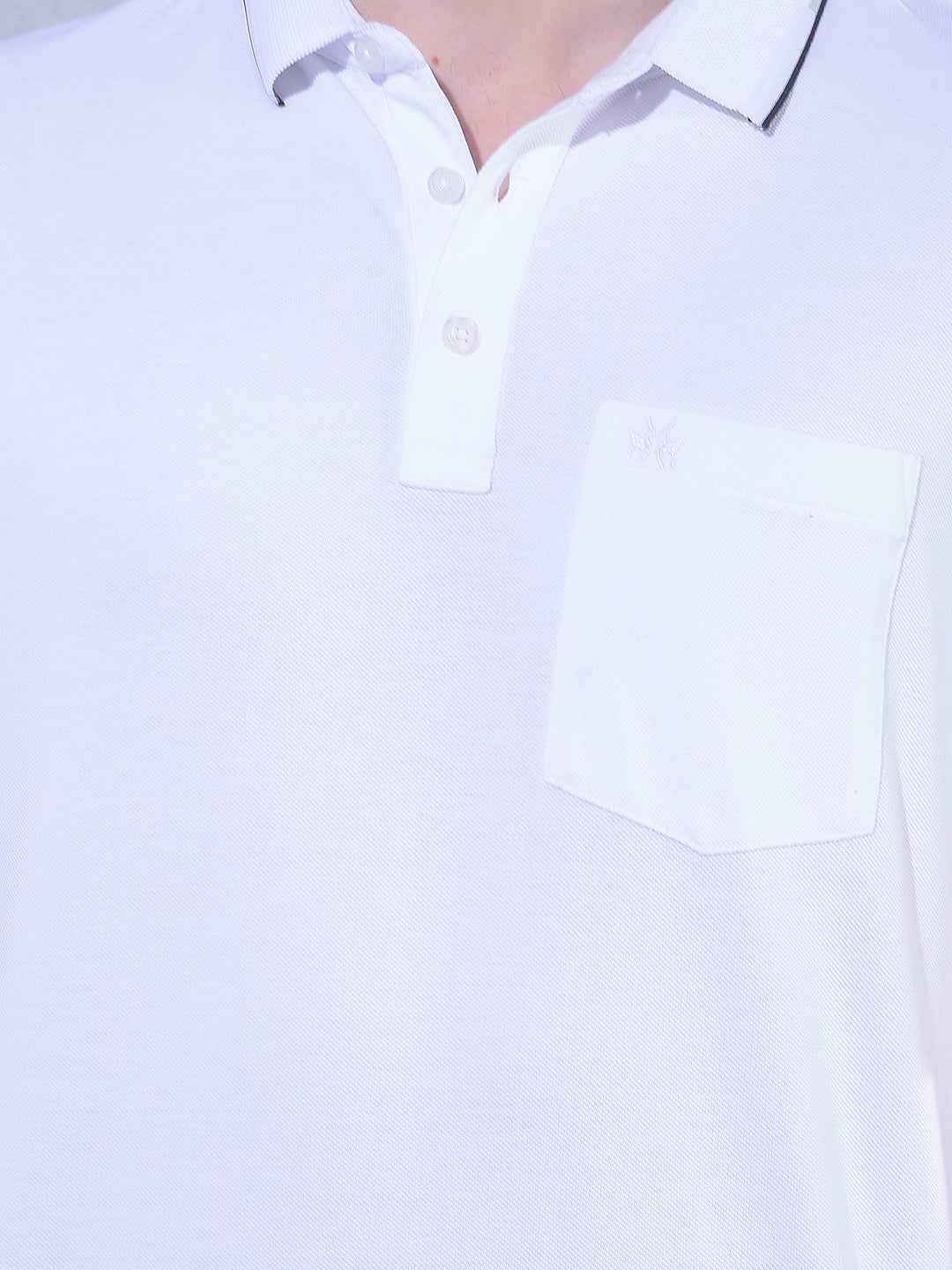 White Polo Neck T-Shirt