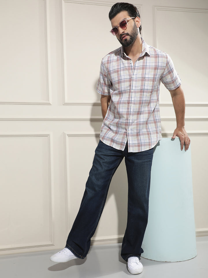 Multi-Color Checked Linen Shirt