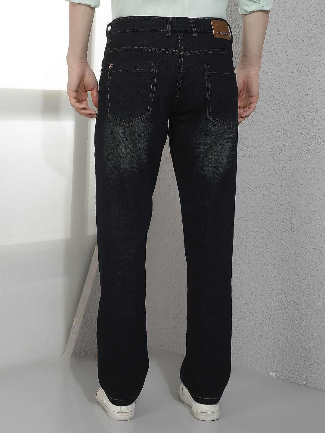 Indigo Blue Straight Faint Relaxed Jeans