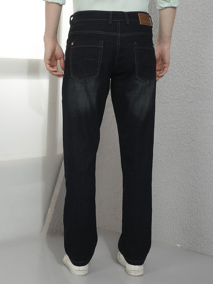 Indigo Blue Straight Faint Relaxed Jeans