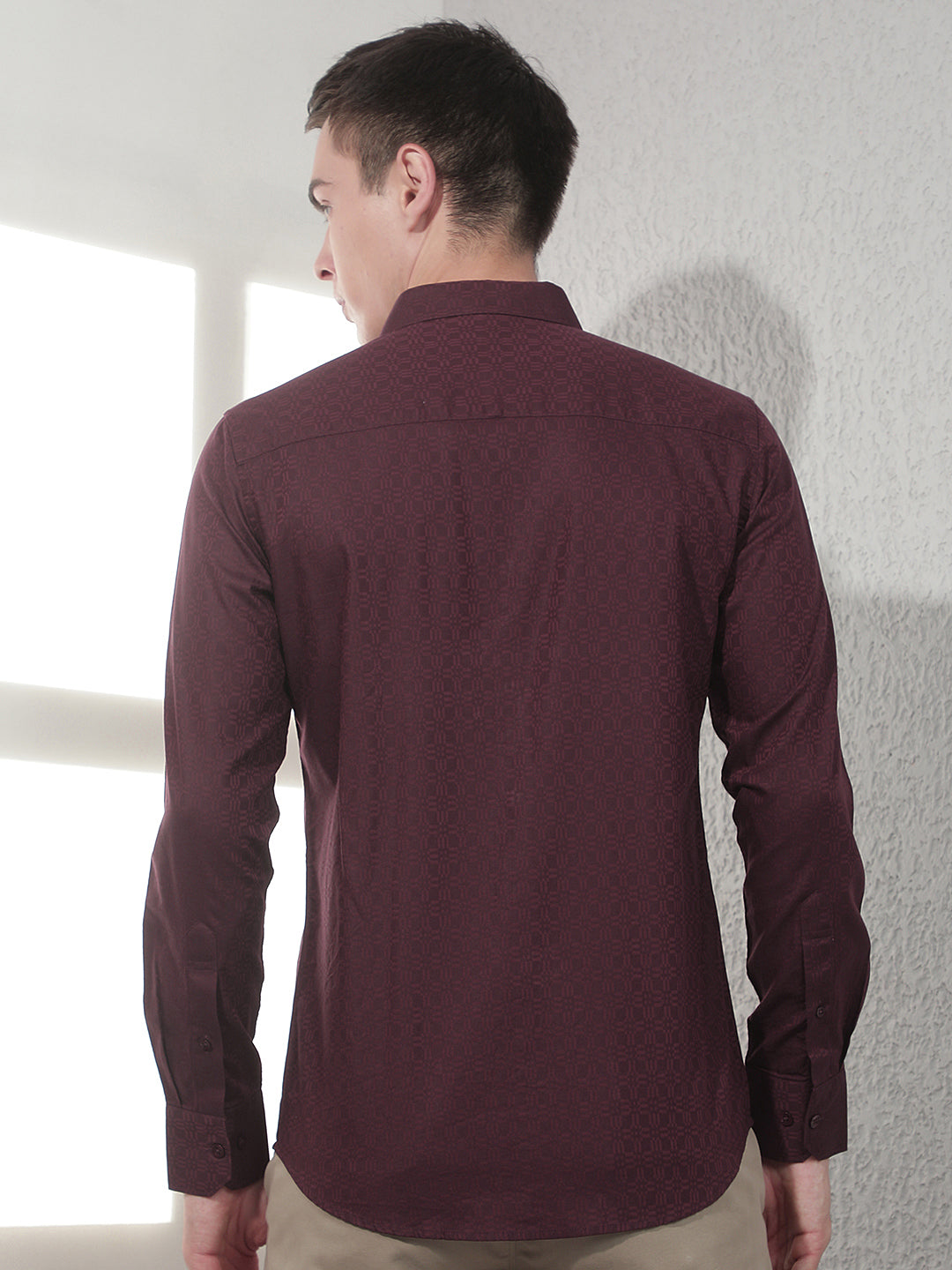 Maroon Abstract Print Shirt