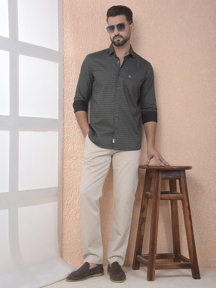 Green Printed 100% Cotton Shirt