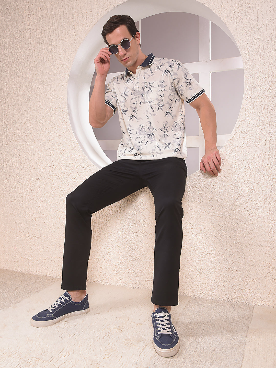 Softedge Casual Chinos Black Trousers