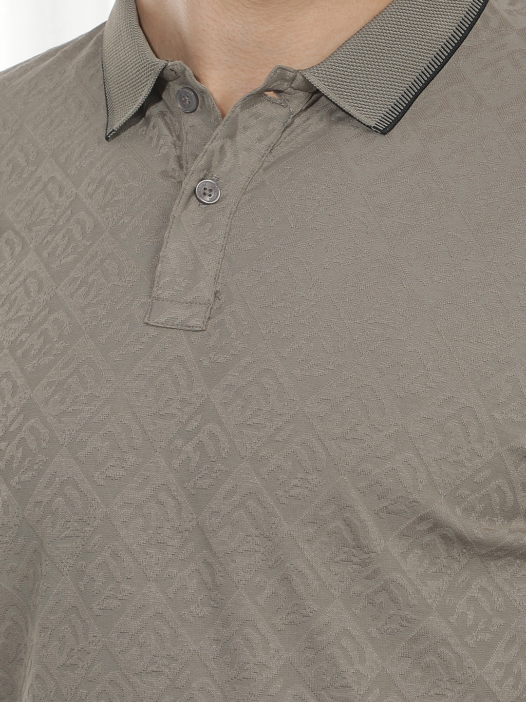 Olive Jacquard Polo T-Shirt