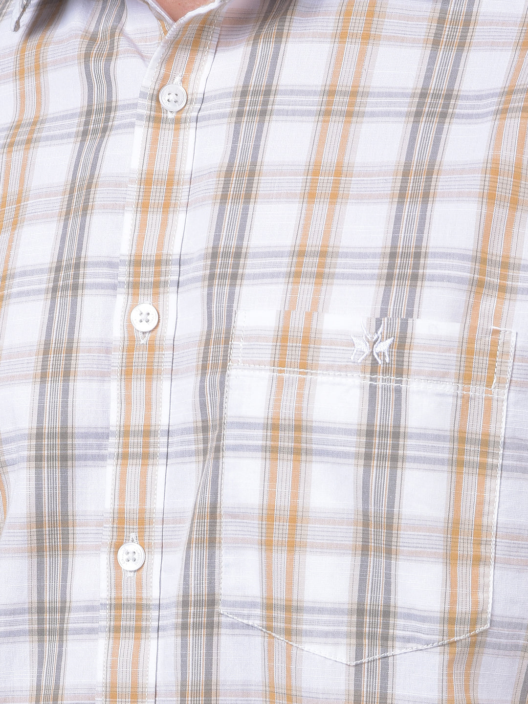Yellow Checked 100% Cotton Shirt