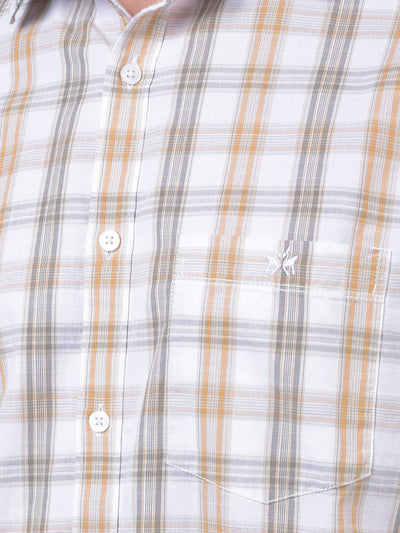 Yellow Checked 100% Cotton Shirt
