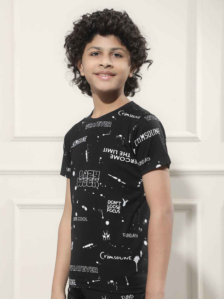 Black Graphic Print T-Shirt