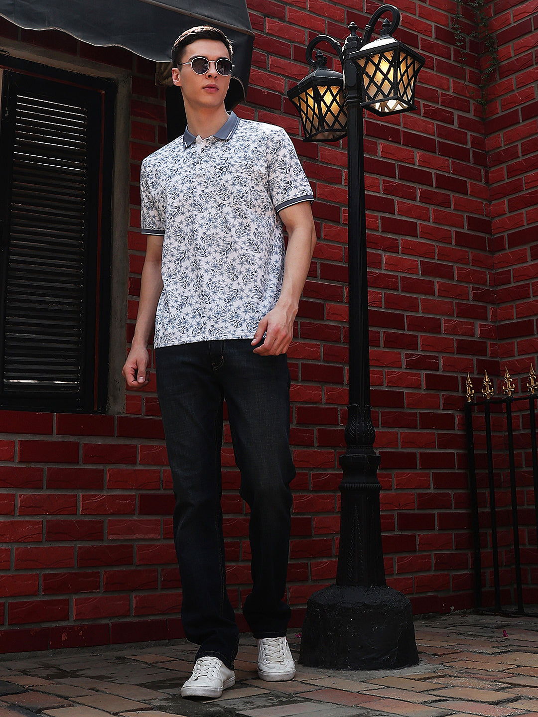 Blue Floral Print T-Shirt