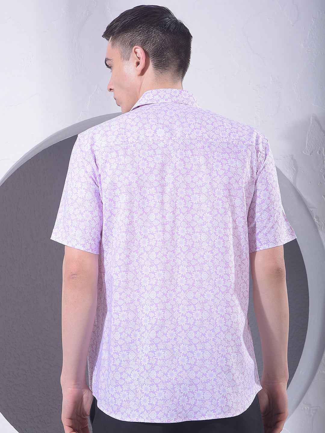 Pink Floral Print Modal Shirt