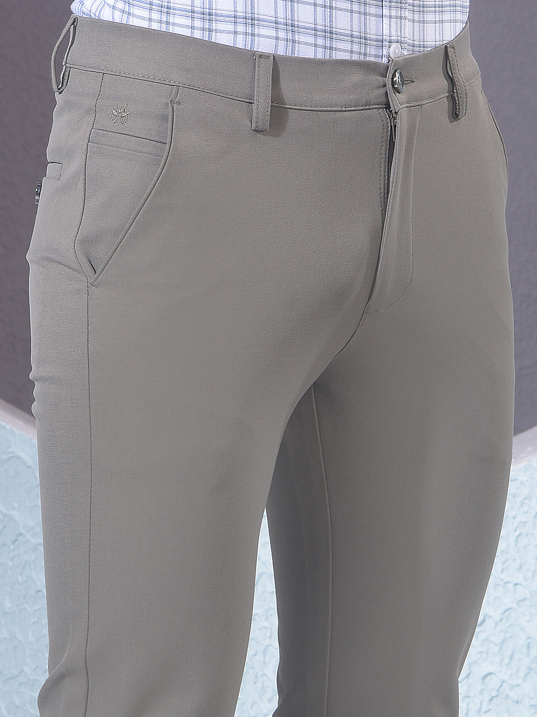 Beige Trousers-Men Trousers-Crimsoune Club
