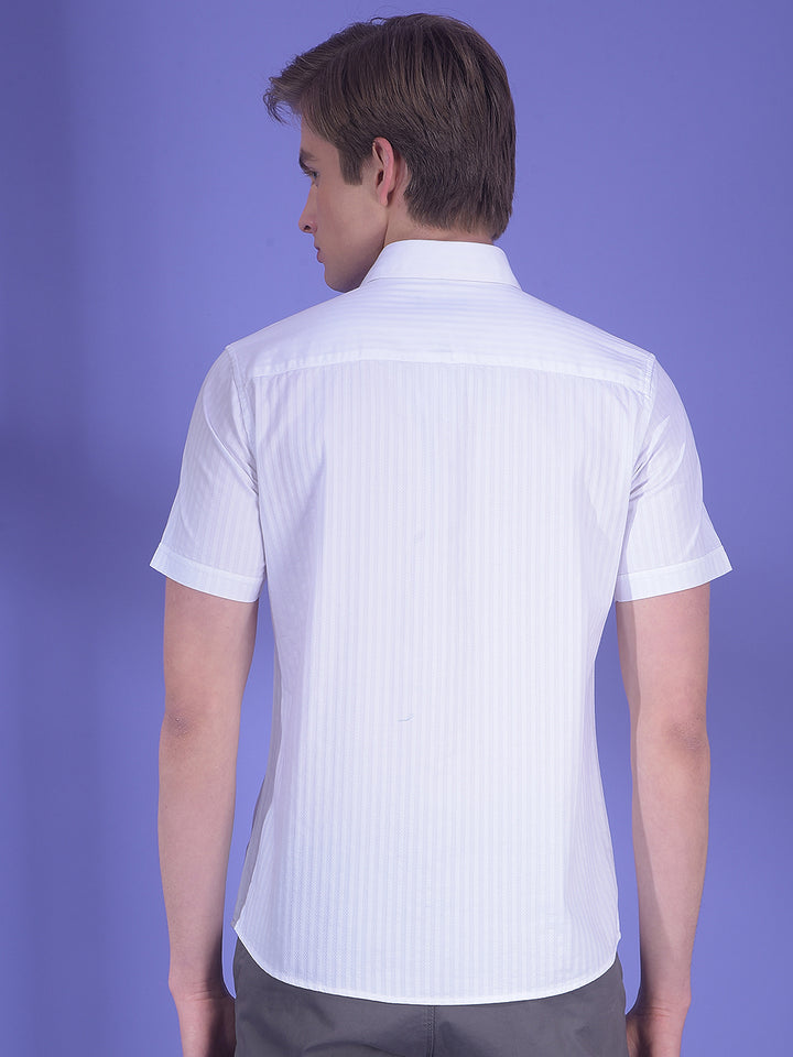 White Vertical Stripes 100% Cotton Shirt