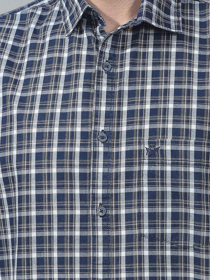 Blue Checked 100% Cotton Shirt