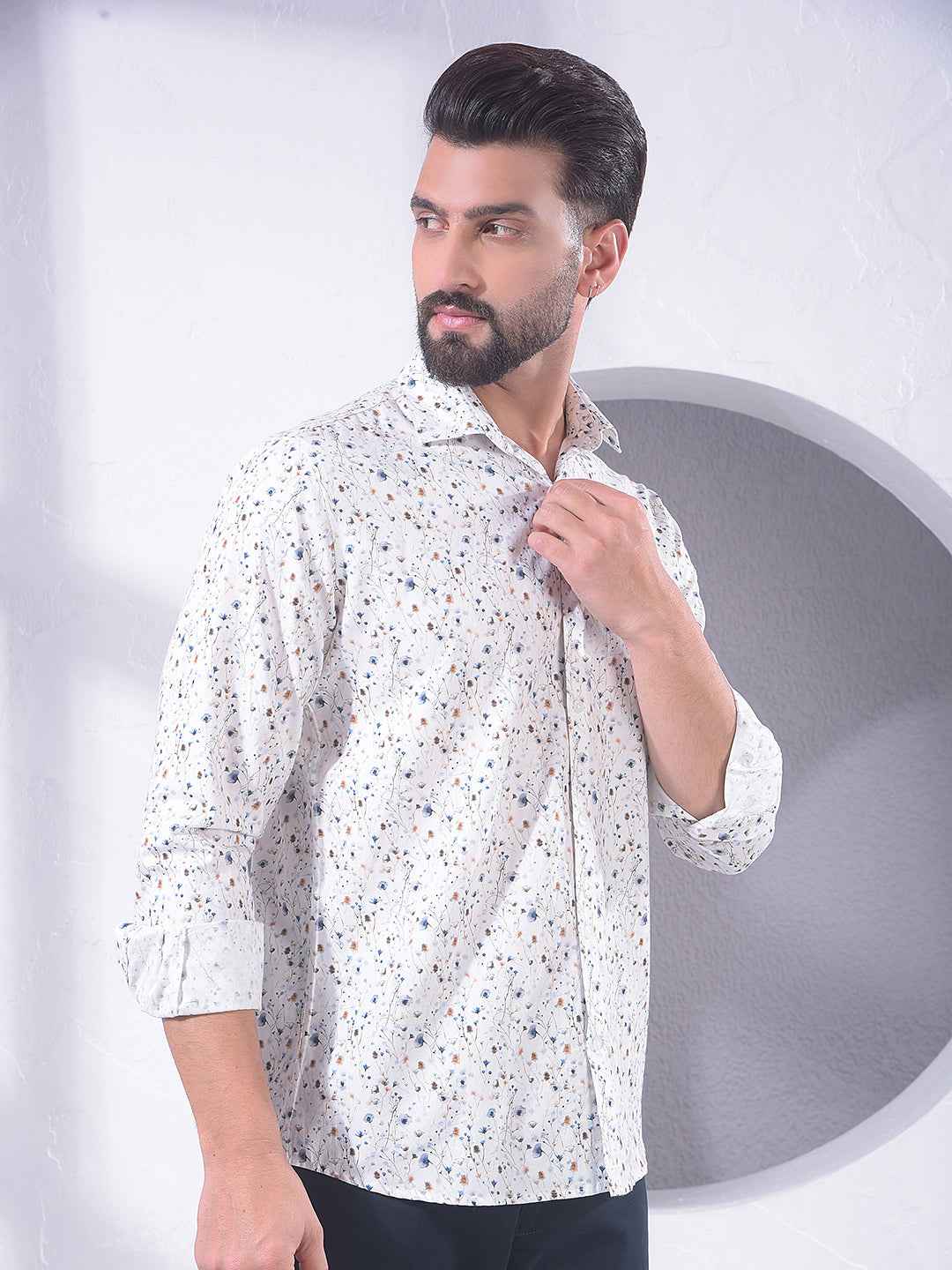 Multi-Color Floral Print 100% Cotton Shirt