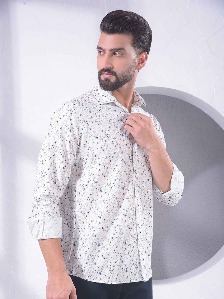 Multi-Color Floral Print 100% Cotton Shirt