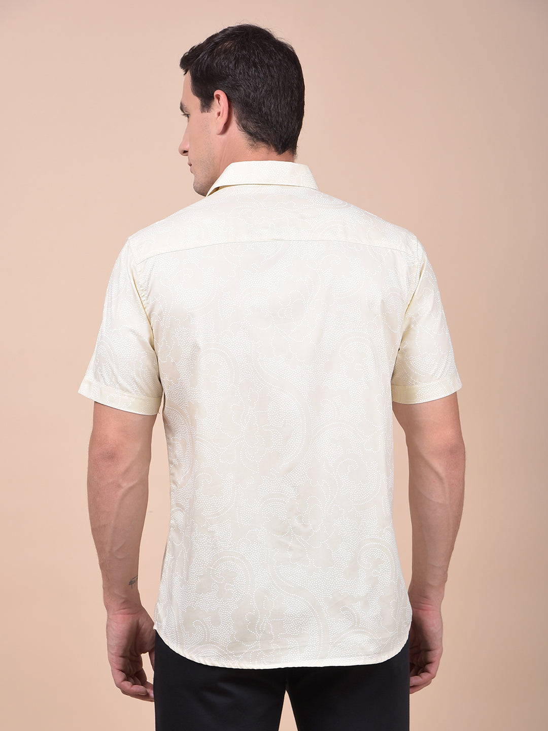 Elevated Beige Printed Shirt