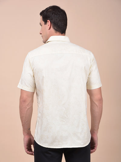 Elevated Beige Printed Shirt