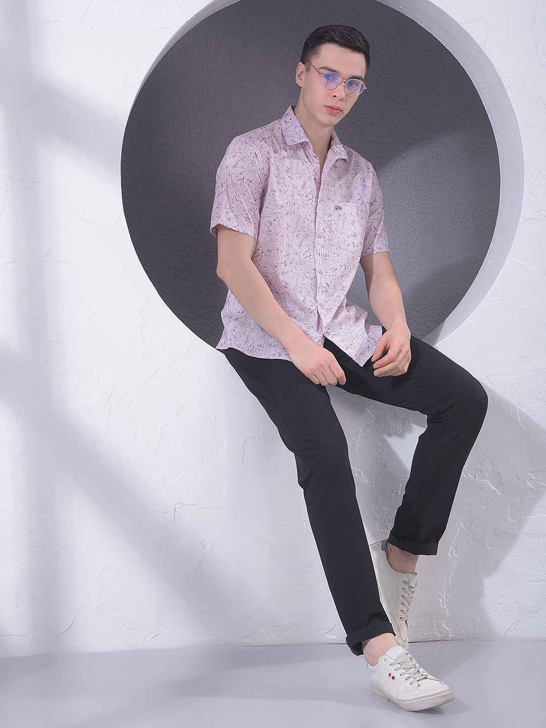 Pink Floral Print Shirt