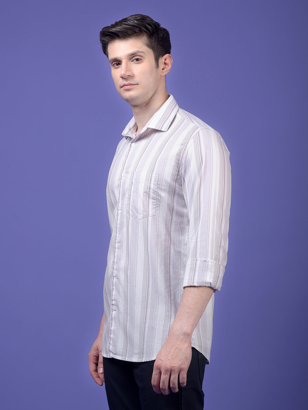 Blue Floral Print 100% Cotton Shirt
