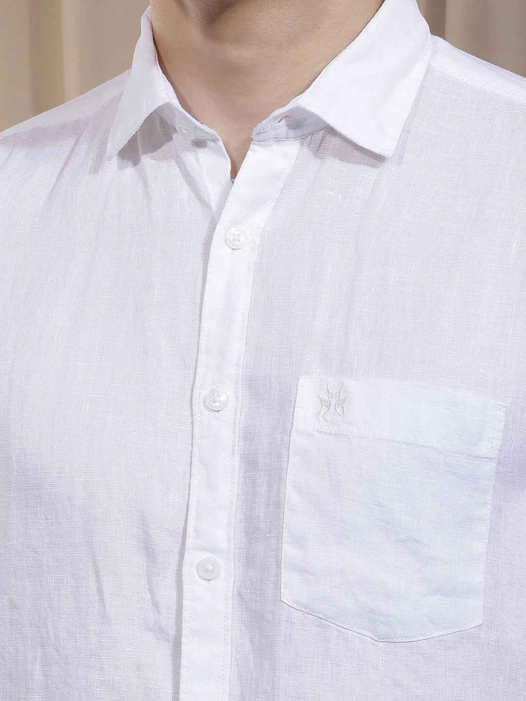 Crisp White Linen Shirt