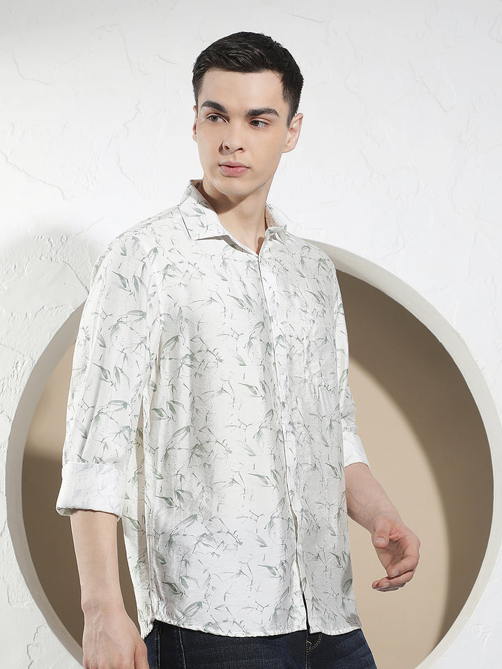 Green Floral Print Shirt