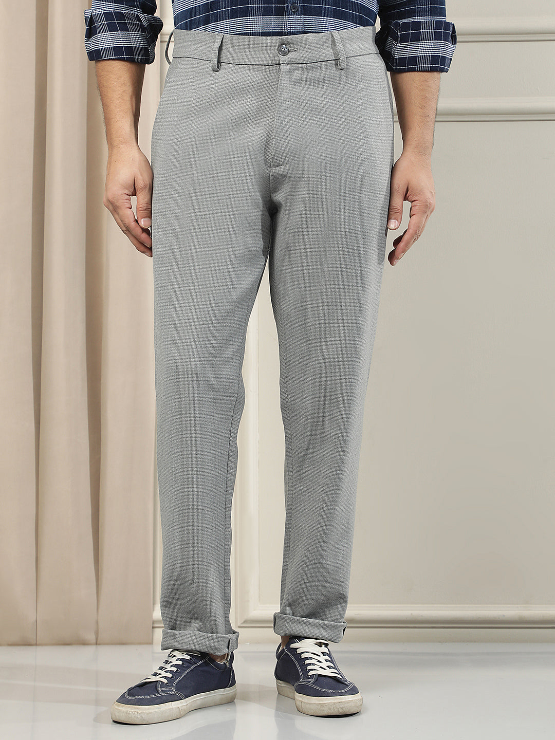 Signature Smoke Grey Dobby Trousers