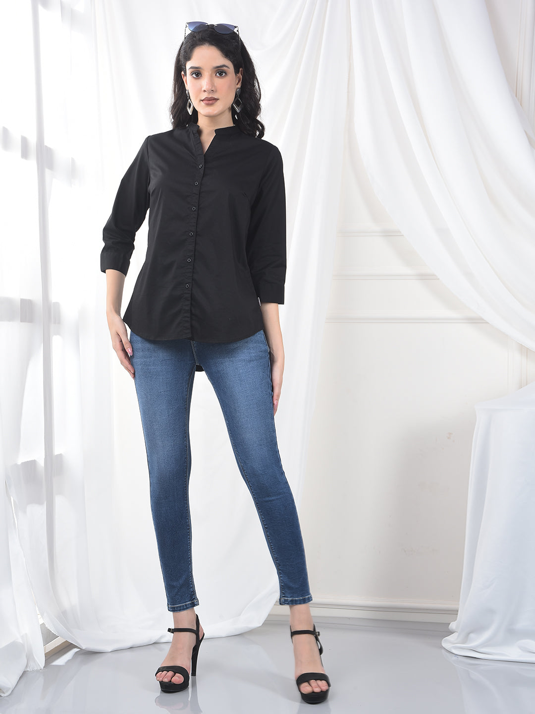 Navy Blue Skinny Jeans-Women Jeans-Crimsoune Club