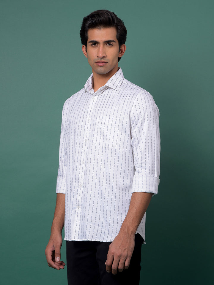 White Vertical Stripes Shirt