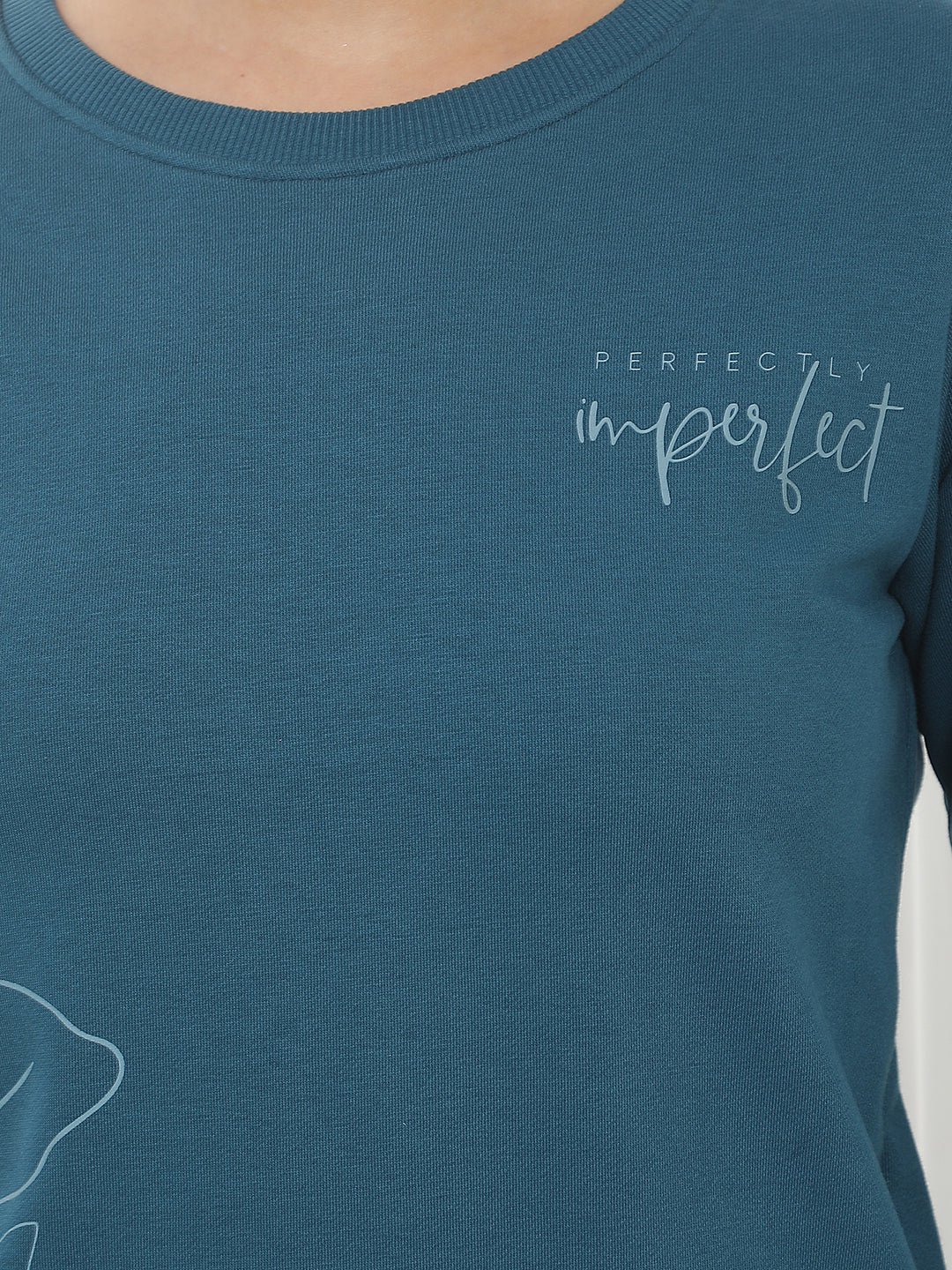 Blue Graphic Print Sweatshirt