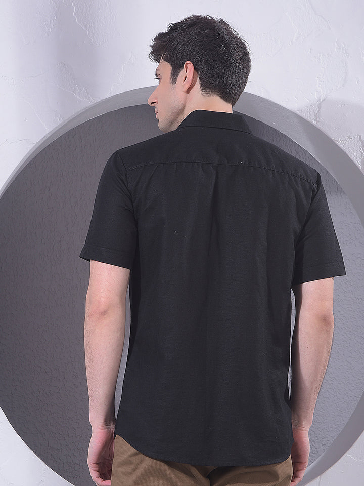 Sleek Black Linen Shirt
