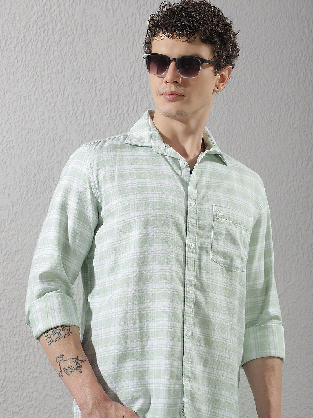 Mint Green Checked Shirt