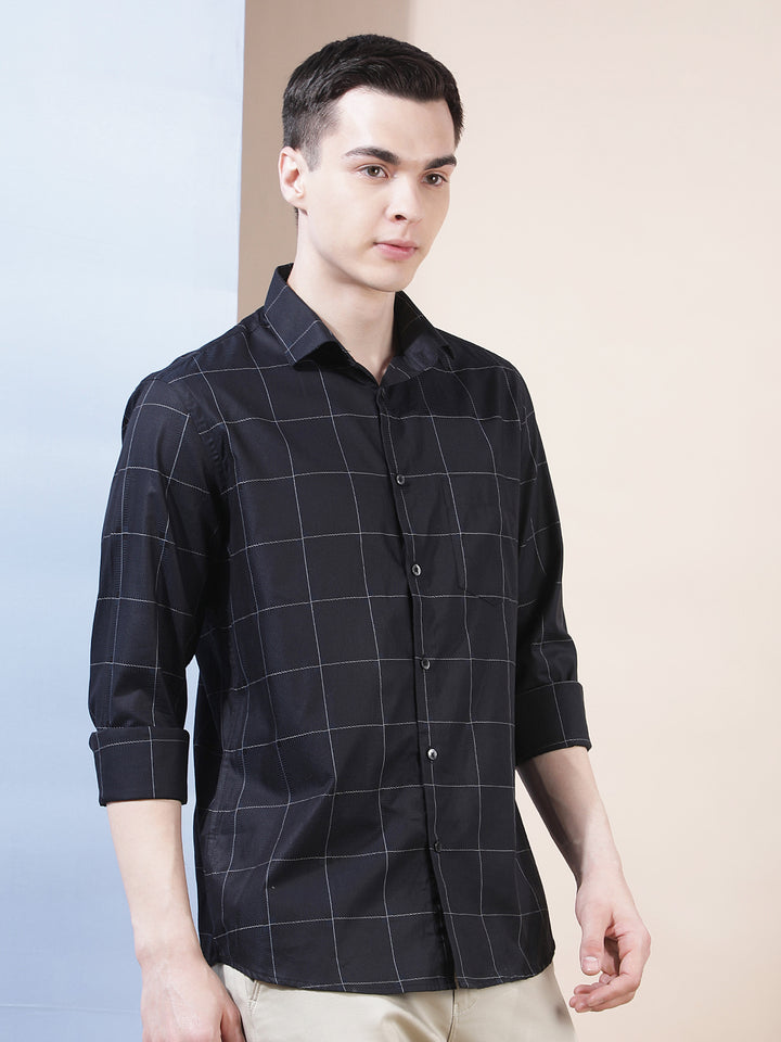 Blue Checked 100% Cotton Shirt