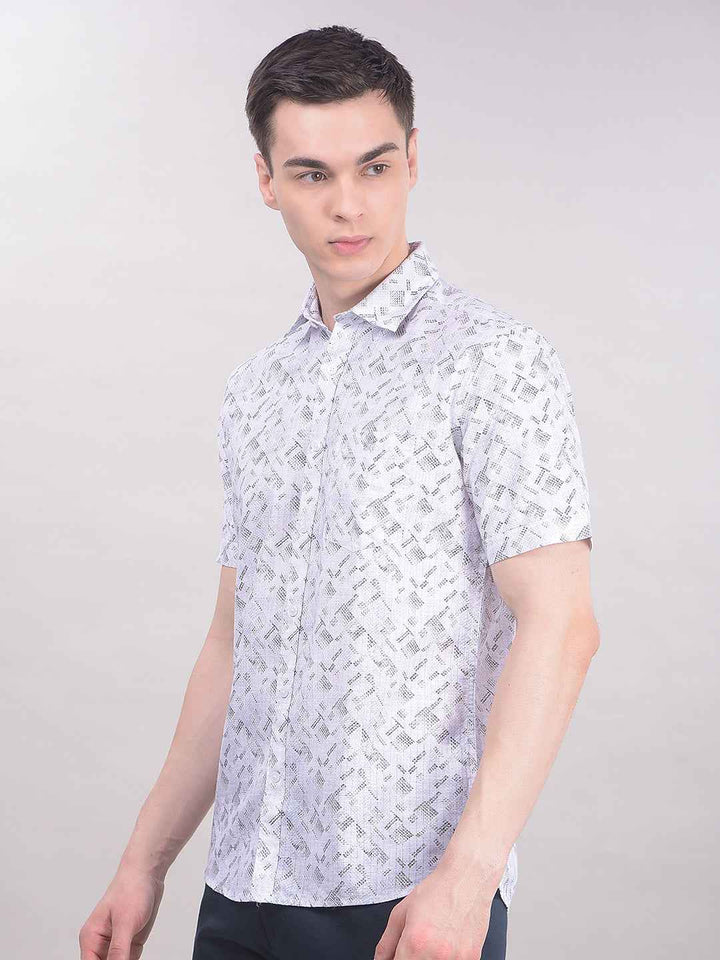 White Graphic Print Shirt