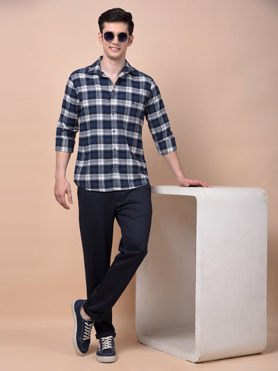 Blue Checked 100% Cotton Shirt