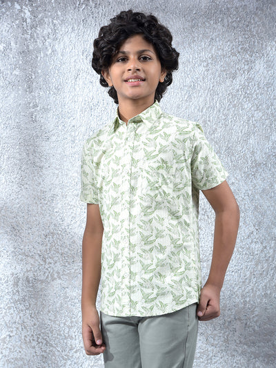 Modern Edge Green Floral Print Shirt