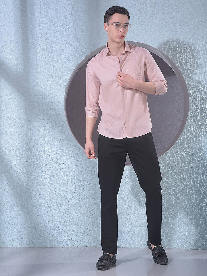 Soft Peach Jacquard Shirt