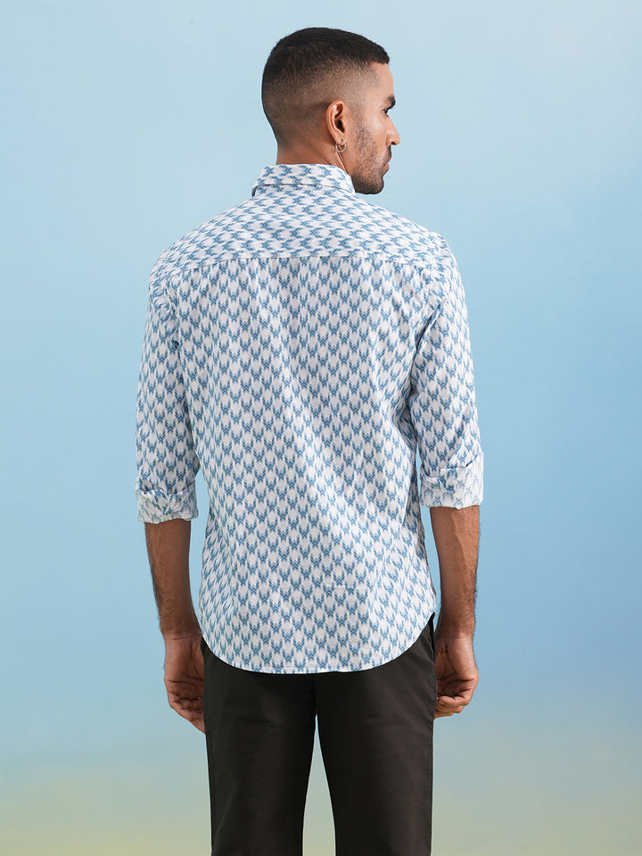 Frosted Blue Printed Shirt