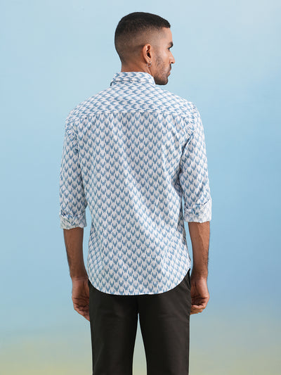 Frosted Blue Printed Shirt