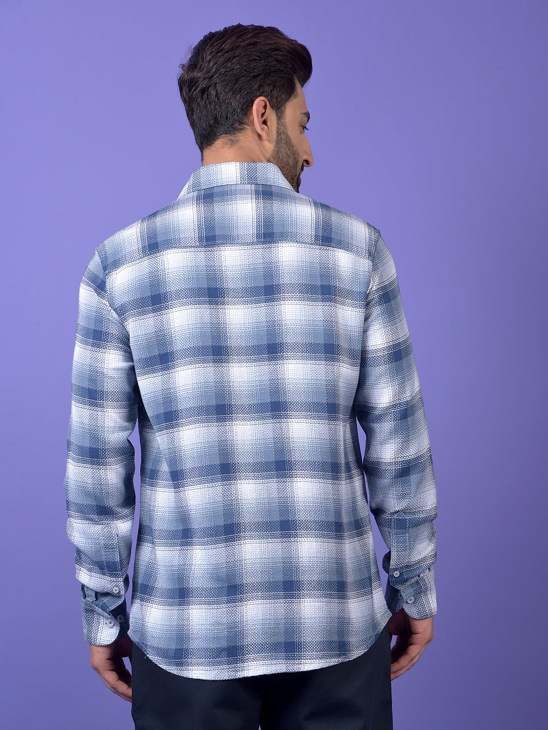 Grey Checked 100% Cotton Shirt