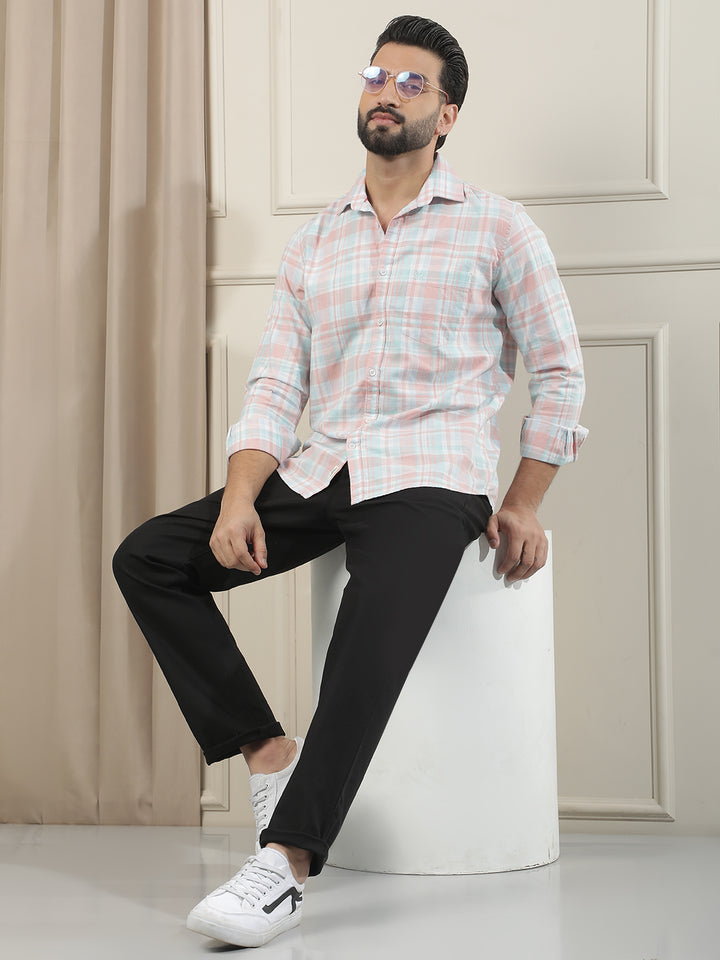Multi-Color Checked 100% Cotton Shirt