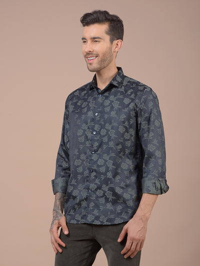 Green Floral Print Shirt